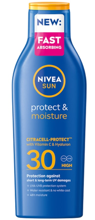 Cosmetice - Nivea Sun Loțiune Hidratantă Protect & Moisture, SPF 30, 200 ml – Protecție Solară și Hidratare 48h