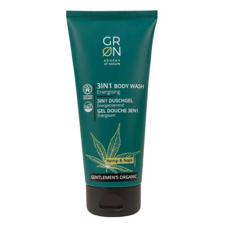 Cosmetice - 3 in 1 gel de dus Bio Organic Gentlemens cu canepa si hamei (200ml), GRN Shades of Nature
