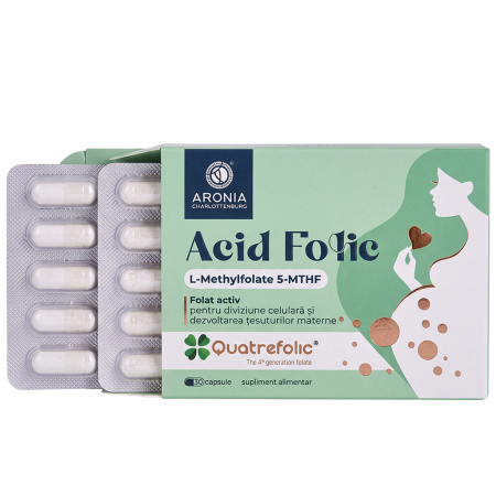Afectiuni Frecvente - Acid Folic 5-MTHF Quatrefolic®, 30 capsule – Folat Activ 1000 µg pentru Sarcină și Diviziune Celulară