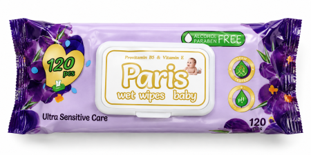 Curatenie si ingrijire casa - Șervețele umede pentru copii Paris Baby Ultra Sensitive Care, 120 bucăți