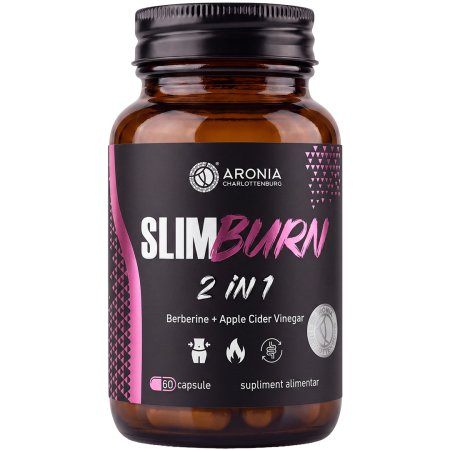 Colesterol & tensiune - SlimBurn 2 în 1 – Berberină 800 mg + Oțet din Cidru de Mere, 60 capsule pentru controlul greutății