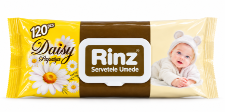 Curatenie si ingrijire casa - Șervețele umede Rinz Daisy Papatya, 120 bucăți
