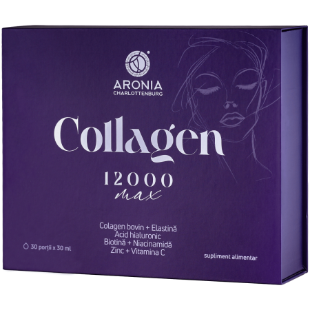 Suplimente alimentare - Collagen 12.000 Max — eleganță și rafinament în 30 de sticluțe cu 12.000 mg de Colagen, pentru piele, păr, unghii frumoase și îngrijite