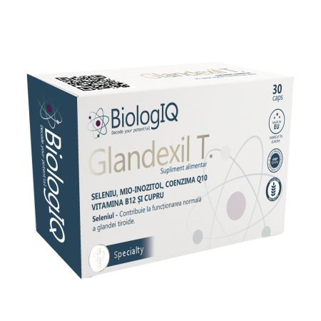 Afectiuni Frecvente - Glandexil T BiologIQ, 30 capsule – Mio-Inozitol, Seleniu, Coenzima Q10, Zinc și Vitamine B