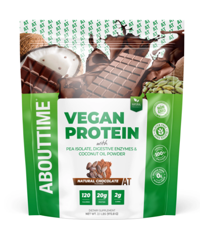 Suplimente alimentare - Abouttime Vegan Protein Proteina Vegana Cu Aroma Naturala De Ciocolata, 972.8 