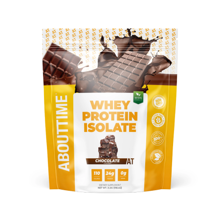 Suplimente alimentare - Abouttime Whey Protein Isolate, Izolat Proteic Din Zer Cu Aroma De Ciocolata, 918.4 G