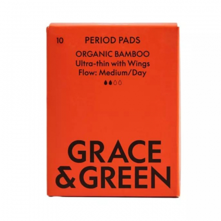 Ingrijire personala - Absorbante din bambus organic pentru zi (10 buc), Grace and Green