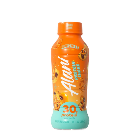 Suplimente alimentare - Alani Nu Protein Shake Munchies Flavor, Shake Proteic Cu Aroma De Covrigei, 355 Ml