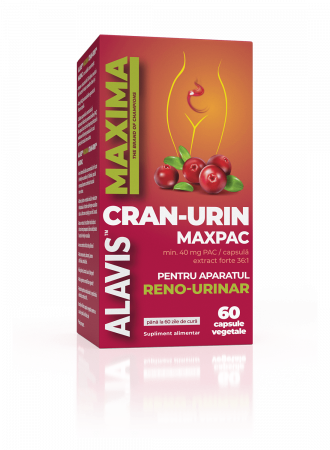 Suplimente alimentare - ALAVIS™ MAXIMA CRAN-URIN™ MAXPAC Extract 36:1 40MG/PAC, 60 capsule vegetale