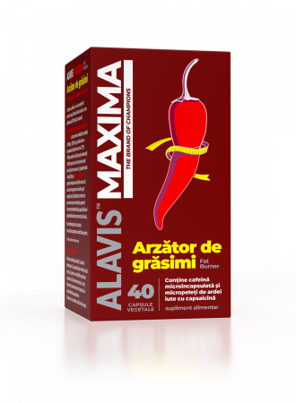 Capsule/comprimate/siropuri - ALAVIS™ MAXIMA FAT BURNER Arzător de grăsimi ( favorizează transformarea grăsimilor în energie) * 40Cps Veg