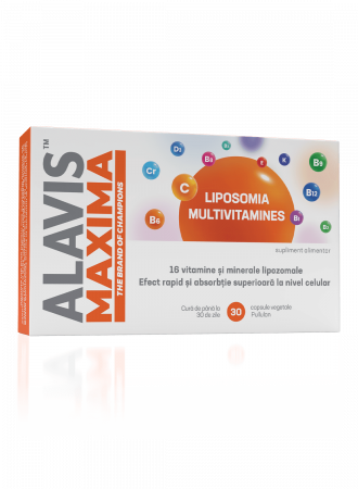Suplimente alimentare - ALAVIS™ MAXIMA LIPOSOMIA MULTIVITAMINES, 30 capsule vegetale Pullulan