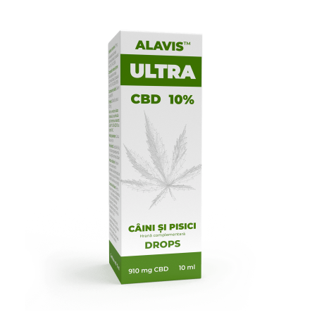 Îngrijire și Suplimente Animale - ALAVIS™ ULTRA 10% Ulei CBD Câini & Pisici 10ml | Convulsii, Stres, Anxietate