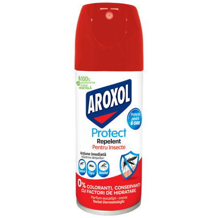 Anti Intepaturi - Aroxol Protect Spray Repelent pentru Insecte, 100 ml – Protecție Puternică 100% Vegetală