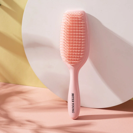 Produse pentru coafare - AYLA Pastel Peach Sister Young – Perie pentru descurcarea părului umed și uscat