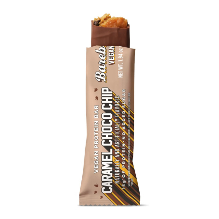 Suplimente alimentare - Barebells Vegan Protein Bar With Caramel Choco Chip Flavor, Baton Proteic Vegan Cu Aroma De Caramel Si Chipsuri De Ciocolata, 55 G