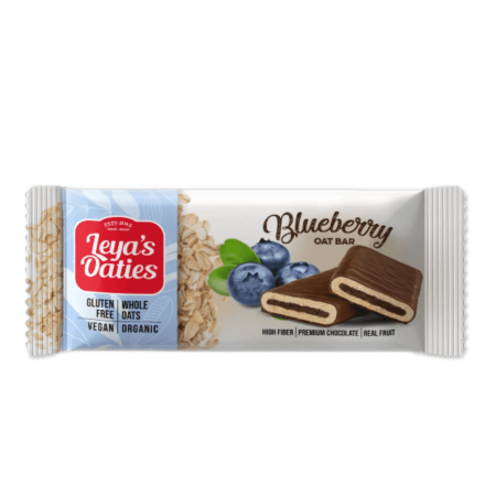 Suplimente alimentare - Baton de Ovaz Vegan - Leya's oaties cu ciocolata premium şi afine, organic, fara gluten