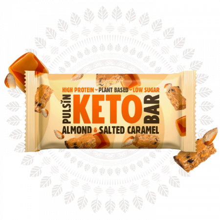 Alimente eco & bio - Baton Proteic Keto cu Migdale si Caramel Sarat 50g
