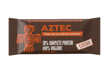 Alimente eco & bio - Baton Proteic Vegan - The Barbarian Aztec, raw bar cu cacao, fara gluten