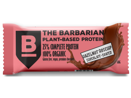 Alimente eco & bio - Baton Proteic Vegan -The Barbarian cu alune de padure şi macese, organic, bio