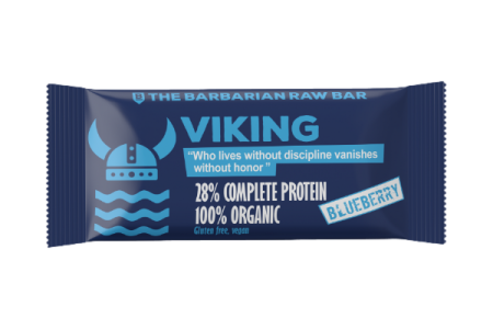 Alimente eco & bio - Baton Proteic Vegan - The Barbarian Viking, raw bar cu coacaze, fara gluten