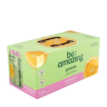 Be Amazing Greens Rtd Pink Lemonade, Bautura Revitalizanta Cu Superalimente Cu Aroma De Pink Lemonade, 355 Ml [1]