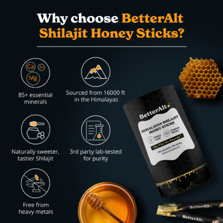 Better Alt Himalayan Shilajit Honey Sticks, Pliculete De Shilajit Din Himalaya Si Miere Cu 75% Acid Fulvic, 30 Pliculete [5]
