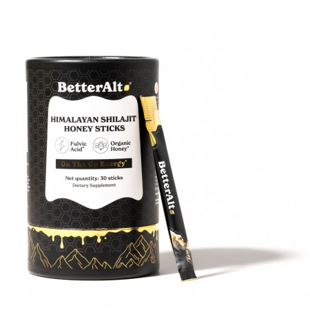 Suplimente alimentare - Better Alt Himalayan Shilajit Honey Sticks, Pliculete De Shilajit Din Himalaya Si Miere Cu 75% Acid Fulvic, 30 Pliculete