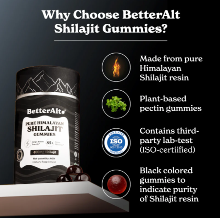 Better Alt Pure Himalayan Shilajit Gummies, Jeleuri De Shilajit Din Himalaya, 60 Jeleuri [6]