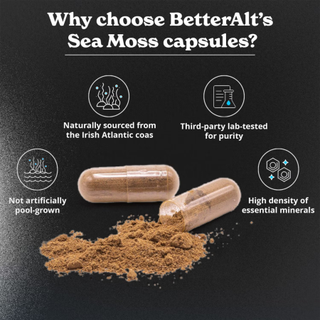 Better Alt Sea Moss, Formula Cu Alge Marine, Chimen Negru Si Ashwagandha, 120 Cps [3]