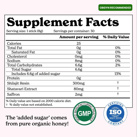 Better Alt She-lajit Honey Sticks, Pliculete De Shilajit Din Himalaya Si Extract De Shatavari Cu Aroma De Capsuni, 30 Pliculete [5]