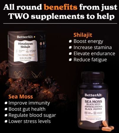 Better Alt Shilajit Sea Moss, Formula De Shilajit Cu Alge Marine, Ashwagandha Si Tongkat Ali, 120 Cps [4]