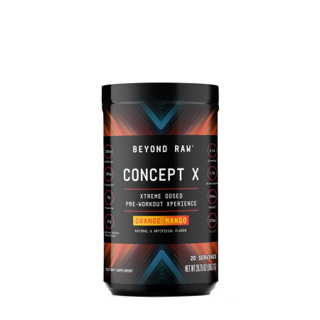 Suplimente alimentare - Beyond Raw Concept X Pre-workout, Formula Pre-workout Cu Aroma De Portocale Si Mango, 588.2 G
