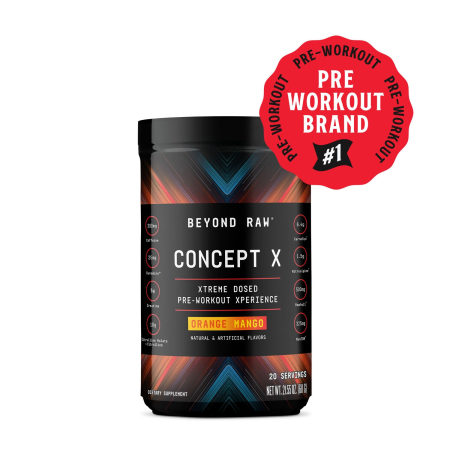 Beyond Raw Concept X Pre-workout, Formula Pre-workout Cu Aroma De Portocale Si Mango, 588.2 G [1]