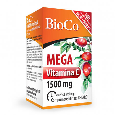 Suplimente alimentare - BioCo   MEGA Vitamina C 1500 mg ( functionarea normala a sistemului imunitar )   100 CPM