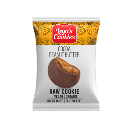 Alimente eco & bio - Biscuit Bio - Leya's cookies cu cacao şi unt de arahide, 100% natural, organic, vegan, fara gluten