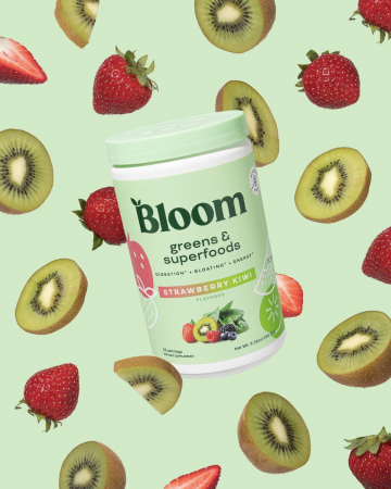 Bloom Greens & Superfoods - Strawberry Kiwi, Amestec de Super-Alimente Verzi cu Aroma de Capsuni si Kiwi, 150.75 g [2]