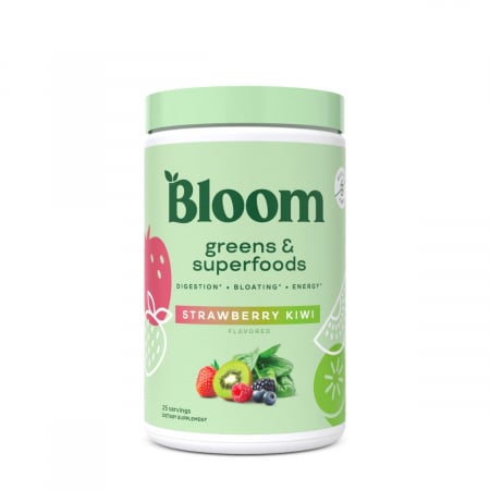 Sistem imunitar - Bloom Greens & Superfoods - Strawberry Kiwi, Amestec de Super-Alimente Verzi cu Aroma de Capsuni si Kiwi, 150.75 g