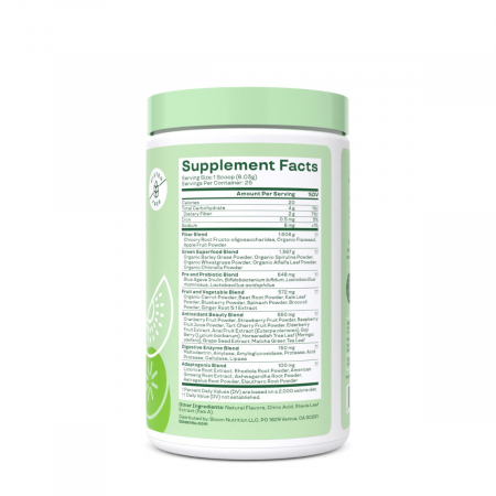 Bloom Greens & Superfoods - Strawberry Kiwi, Amestec de Super-Alimente Verzi cu Aroma de Capsuni si Kiwi, 150.75 g [1]