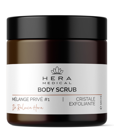 Scruburi - BODY SCRUB | MÉLANGE PRIVÉ #1 120 ml – Exfoliant corporal cu cristale din săruri de Himalaya pentru netezire și revitalizare