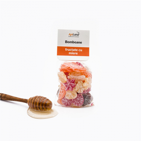 Produse Apicole - Bomboane fructate cu miere - 100g