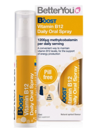 Afectiuni Frecvente - Boost B12 Oral Spray BetterYou – 1.200 µg vitamina B12 și crom, 25 ml, pentru energie și sistemul nervos