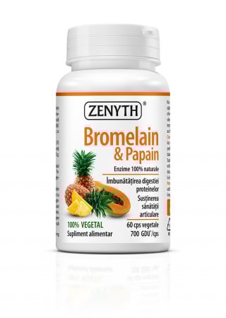 Sistem digestiv - Bromelain & Papain (digestie, articulatii,regenerare leziuni,inflamatii) * 60 cps