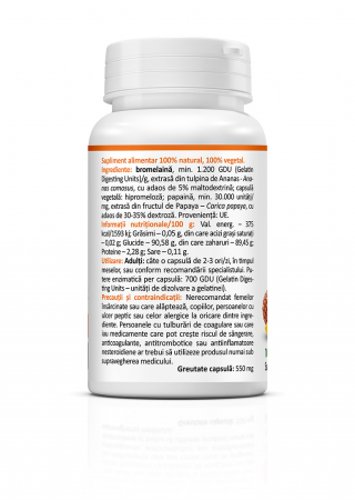 Bromelain & Papain (digestie, articulatii,regenerare leziuni,inflamatii) * 60 cps [1]
