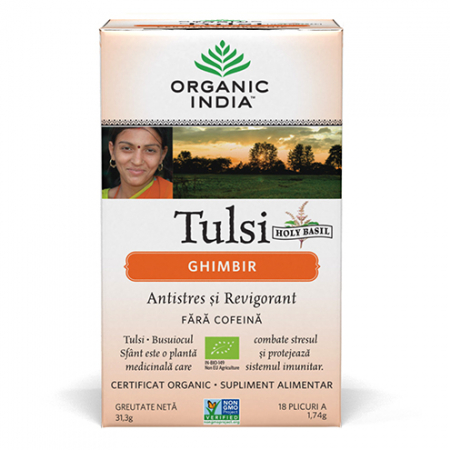 Sistem imunitar - Ceai Tulsi (Busuioc Sfant) Ghimbir   Antistres Natural si Revigorant, plicuri
