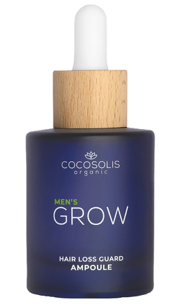 Piele, păr & unghii - COCOSOLIS GROW Men’s Hair Loss Guard Ampoule, 50 ml – Ser pentru scalp cu KERASCALP™, BAICAPIL™, Saw Palmetto și Cofeină pentru păr subțiat