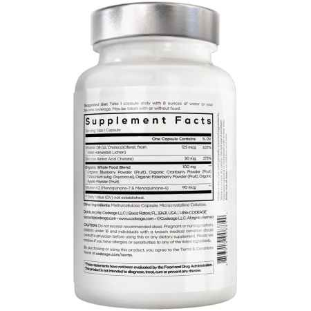 Codeage Amen Vitamin D - K2 & Zinc - Vitamin D3, Formula Pentru Imunitate, Oase Puternice Si Protectie Cardiovasculara, 60 Cps [3]