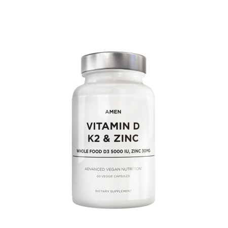 Suplimente alimentare - Codeage Amen Vitamin D - K2 & Zinc - Vitamin D3, Formula Pentru Imunitate, Oase Puternice Si Protectie Cardiovasculara, 60 Cps