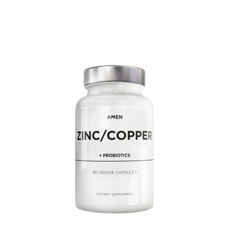 Suplimente alimentare - Codeage Amen Zinc/copper + Probiotics 2 Billion Cfu, Formula Pentru Echilibru Mineral Si Digestie Sanatoasa, 90 Cps