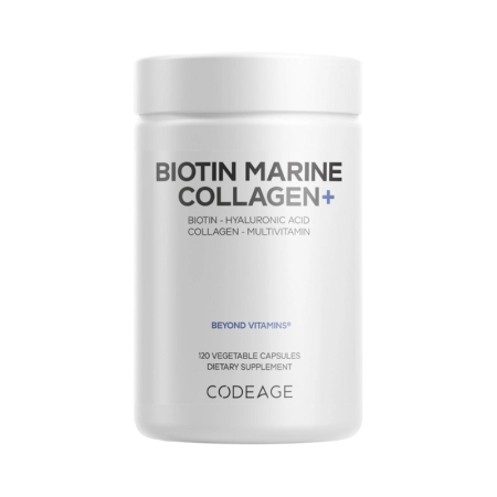 Afectiuni Frecvente - Codeage Biotin Marine Collagen+formula Completa Cu Colagen Marin Si Acid Hyaluronic, 120 Cps