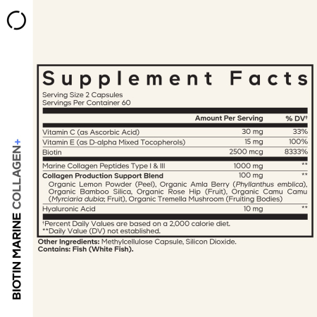 Codeage Biotin Marine Collagen+formula Completa Cu Colagen Marin Si Acid Hyaluronic, 120 Cps [10]